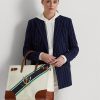 Bolsos tote grandes Devyn de lona con estampado de rayas naturales y gráficas para mujer de Ralph Lauren Bolsos tote grandes Devyn de lona con estampado de rayas naturales y gráficas para mujer de Ralph Lauren