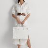Bolsos tote grandes Devyn de lona con ojales de Ralph Lauren para mujer, color blanco/blanco Bolsos tote grandes Devyn de lona con ojales de Ralph Lauren para mujer, color blanco/blanco