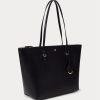Bolsos tote Keaton de piel sintética de Ralph Lauren para mujer, color negro Bolsos tote Keaton de piel sintética de Ralph Lauren para mujer, color negro