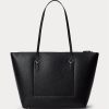 Bolsos tote Keaton de piel sintética de Ralph Lauren para mujer, color negro Bolsos tote Keaton de piel sintética de Ralph Lauren para mujer, color negro