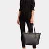 Bolsos tote Keaton de piel sintética de Ralph Lauren para mujer, color negro Bolsos tote Keaton de piel sintética de Ralph Lauren para mujer, color negro
