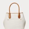 Bolsos tote medianos Bellport de lona reversible Ralph Lauren para mujer en color natural/azul marino Bolsos tote medianos Bellport de lona reversible Ralph Lauren para mujer en color natural/azul marino