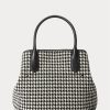 Bolsos tote medianos Bellport de Ralph Lauren con diseño de pata de gallo en blanco y negro para mujer