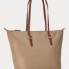 Bolsos tote pequeños de nailon Ralph Lauren para mujer Clay Bolsos tote pequeños de nailon Ralph Lauren para mujer Clay