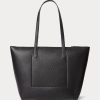 Bolsos tote pequeños de piel sintética Ralph Lauren para mujer, color negro