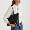 Bolsos tote pequeños de piel sintética Ralph Lauren para mujer, color negro