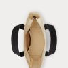 Bolsos tote pequeños Ralph Lauren de lona color crudo/negro para mujer