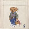 Bolsos tote pequeños Ralph Lauren New Orleans Polo Bear de lona color crudo para mujer Bolsos tote pequeños Ralph Lauren New Orleans Polo Bear de lona color crudo para mujer