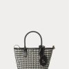 Bolsos tote Ralph Lauren Bellport mini con diseño de pata de gallo en blanco y negro para mujer Bolsos tote Ralph Lauren Bellport mini con diseño de pata de gallo en blanco y negro para mujer