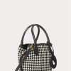 Bolsos tote Ralph Lauren Bellport mini con diseño de pata de gallo en blanco y negro para mujer Bolsos tote Ralph Lauren Bellport mini con diseño de pata de gallo en blanco y negro para mujer