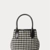 Bolsos tote Ralph Lauren Bellport mini con diseño de pata de gallo en blanco y negro para mujer Bolsos tote Ralph Lauren Bellport mini con diseño de pata de gallo en blanco y negro para mujer