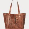 Bolsos tote Ralph Lauren de piel marrón para mujer, hechos a mano Bolsos tote Ralph Lauren de piel marrón para mujer, hechos a mano