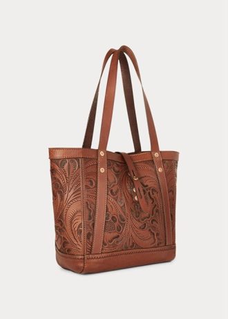 Bolsos tote Ralph Lauren de piel marrón para mujer, hechos a mano