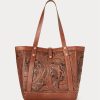 Bolsos tote Ralph Lauren de piel marrón para mujer, hechos a mano Bolsos tote Ralph Lauren de piel marrón para mujer, hechos a mano