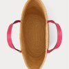 Bolsos tote Ralph Lauren para mujer, grandes, de paja y brie, en rosa natural/deportivo Bolsos tote Ralph Lauren para mujer, grandes, de paja y brie, en rosa natural/deportivo