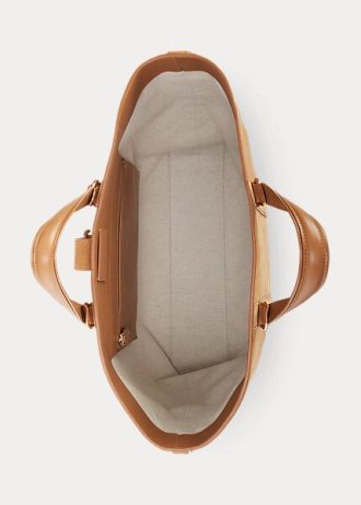 Bolsos tote Ralph Lauren Welington de ante de becerro para hombre en color caqui