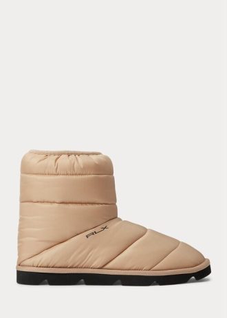 Botas acolchadas con el logotipo de Ralph Lauren para mujer en color marrón
