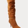 Botas altas de ante de becerro Ralph Lauren Zoe para mujer, color marrón Botas altas de ante de becerro Ralph Lauren Zoe para mujer, color marrón