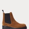 Botas Chelsea de ante con tacos de Ralph Lauren para mujer en color marrón Botas Chelsea de ante con tacos de Ralph Lauren para mujer en color marrón