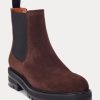 Botas Chelsea de ante con tacos de Ralph Lauren para mujer en color marrón Botas Chelsea de ante con tacos de Ralph Lauren para mujer en color marrón