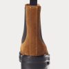 Botas Chelsea de ante con tacos de Ralph Lauren para mujer en color marrón Botas Chelsea de ante con tacos de Ralph Lauren para mujer en color marrón