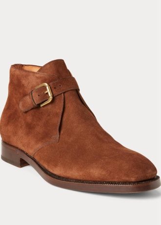 Botas Chelsea de ante marrón Ralph Lauren Frasco para hombre