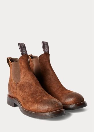 Botas Chelsea de ante marrón Ralph Lauren para hombre