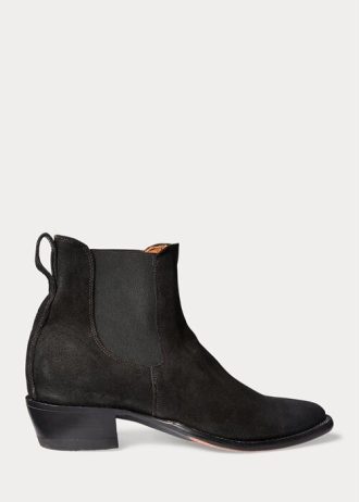 Botas Chelsea de ante Ralph Lauren Plainview negras para hombre