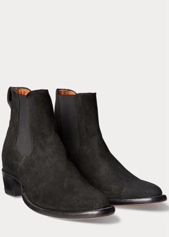 Botas Chelsea de ante Ralph Lauren Plainview negras para hombre
