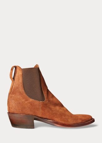 Botas Chelsea de ante Ralph Lauren Plainview para hombre, color marrón