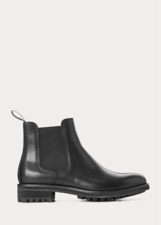 Botas Chelsea de cuero Ralph Lauren Bryson para hombre, color negro