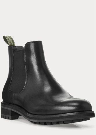 Botas Chelsea de cuero Ralph Lauren Bryson para hombre, color negro