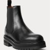 Botas Chelsea negras con tacos de piel de becerro Ralph Lauren para mujer Botas Chelsea negras con tacos de piel de becerro Ralph Lauren para mujer