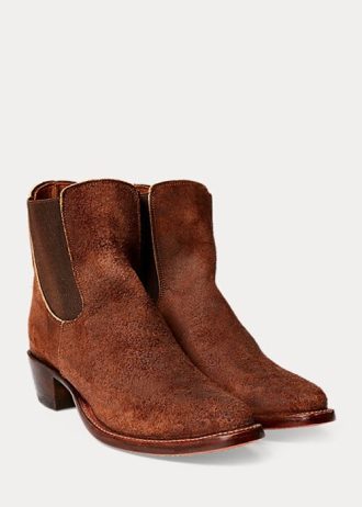 Botas Chelsea Plainview de ante marrón para mujer de Ralph Lauren