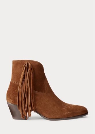 Botas de ante con flecos Lucille de Ralph Lauren para mujer en color marrón
