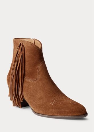 Botas de ante con flecos Lucille de Ralph Lauren para mujer en color marrón