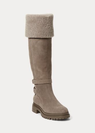 Botas de ante grises Ralph Lauren Cristine para mujer