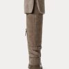 Botas de ante grises Ralph Lauren Cristine para mujer