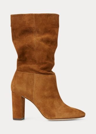 Botas de ante marrón Ralph Lauren Artizan para mujer