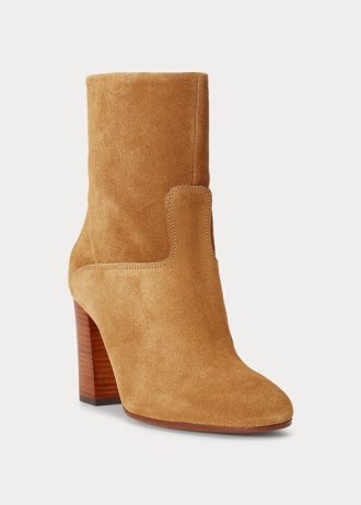 Botas de ante marrón Ralph Lauren Brindley para mujer