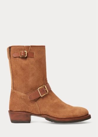Botas de ante marrón Ralph Lauren Roughout para hombre