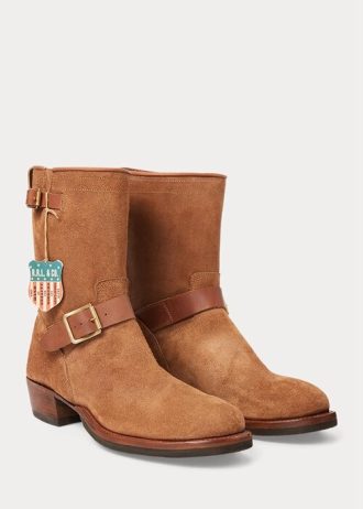 Botas de ante marrón Ralph Lauren Roughout para hombre