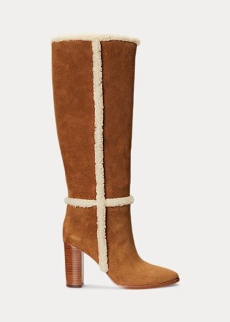 Botas de ante marrones Ralph Lauren Aubri para mujer