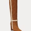 Botas de ante marrones Ralph Lauren Aubri para mujer Botas de ante marrones Ralph Lauren Aubri para mujer