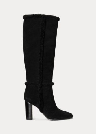 Botas de ante negras Ralph Lauren Aubri para mujer