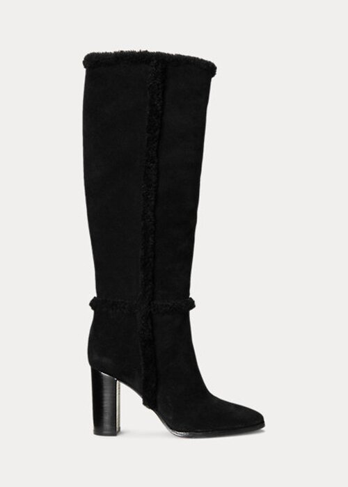 Botas de ante negras Ralph Lauren Aubri para mujer Botas de ante negras Ralph Lauren Aubri para mujer