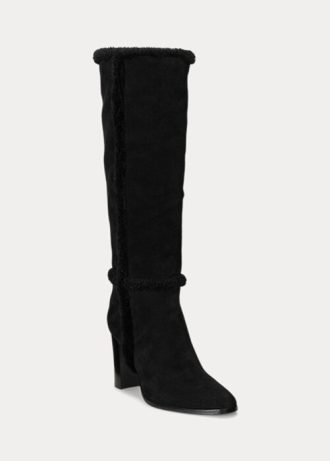 Botas de ante negras Ralph Lauren Aubri para mujer