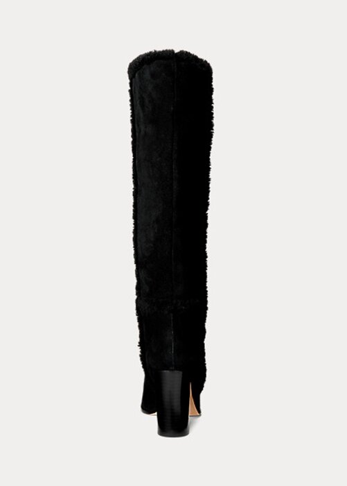 Botas de ante negras Ralph Lauren Aubri para mujer Botas de ante negras Ralph Lauren Aubri para mujer