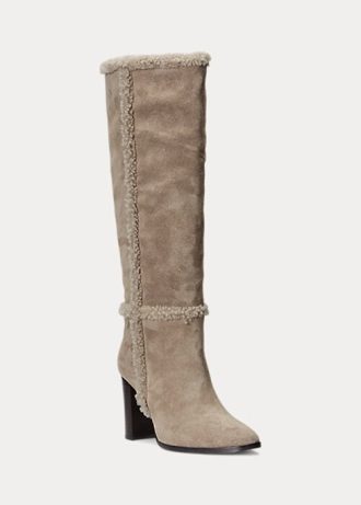 Botas de ante Ralph Lauren Aubri para mujer en color gris