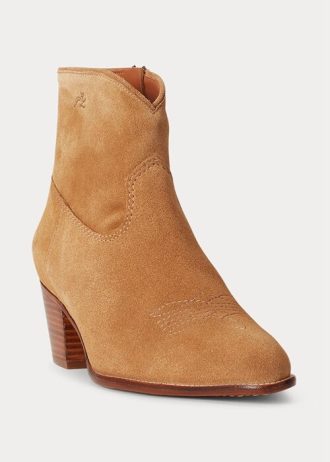 Botas de ante Ralph Lauren Lucille para mujer en color caqui